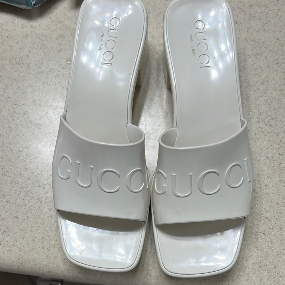 Gucci Women's White Slide Sandals